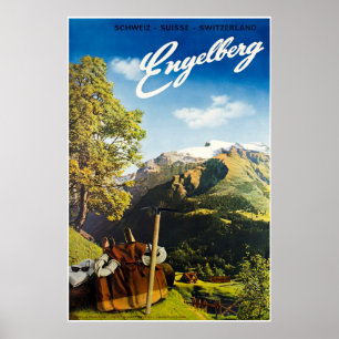 Póster Engelberg, Suiza, Poster de esquí