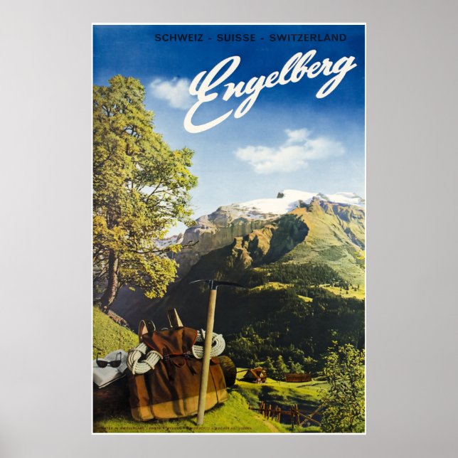 Póster Engelberg, Suiza, Poster de esquí (Frente)
