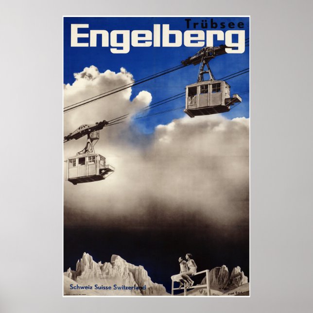 Póster Engelberg, Suiza, Poster de esquí (Frente)