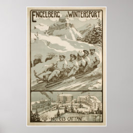Póster Engelberg Wintersport, Suiza, Poster de esquí