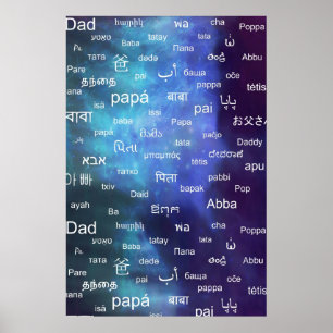 Póster Engendre en muchas diversas idiomas de mundo -