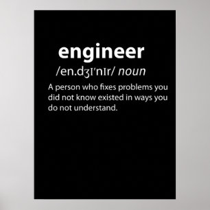 Póster Engineer Funny Dictionary Definition