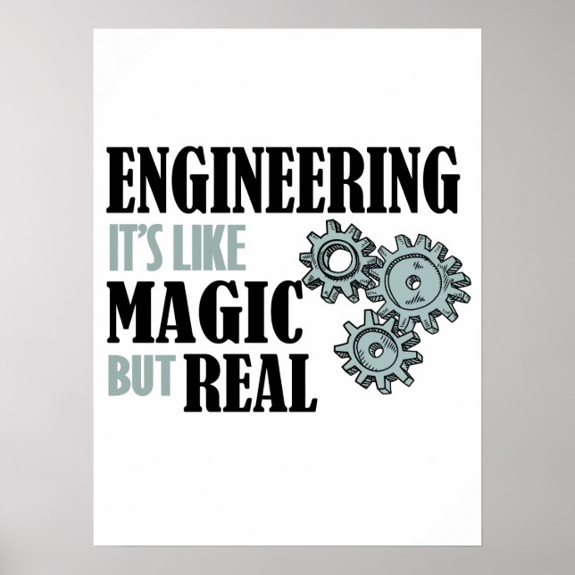 Póster Engineering - It's Like Magic But Real (Frente)