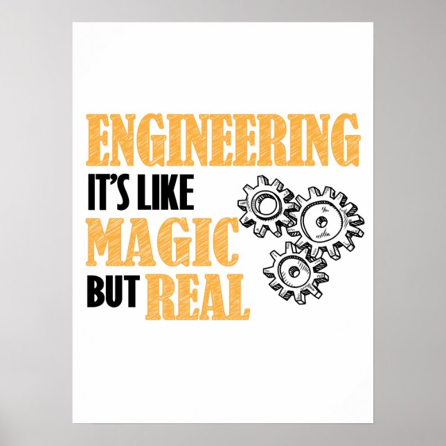 Póster Engineering - It's Like Magic But Real Funny (Frente)