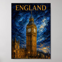 Póster England: Majestic Twilight Big Ben Art Souvenir