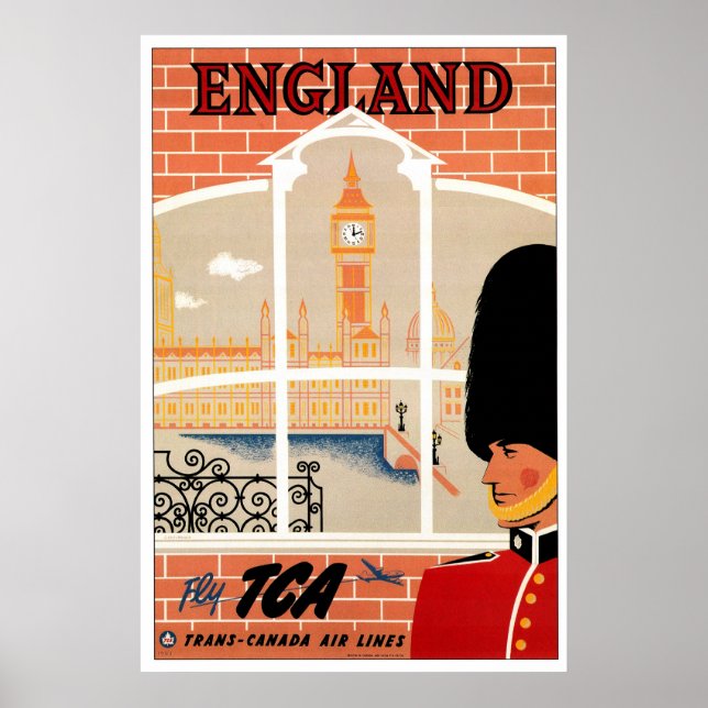 Póster England Retro Travel Poster (Frente)