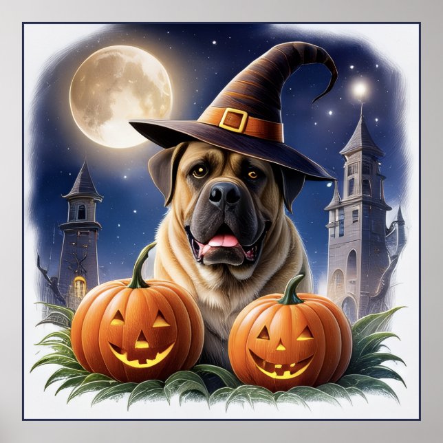 Póster Englische Dogge Mastiff Halloween  (Frente)