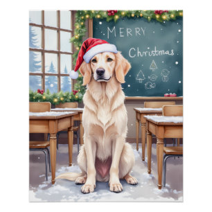 Póster English Setter Acogedor Aula Profesor Santa