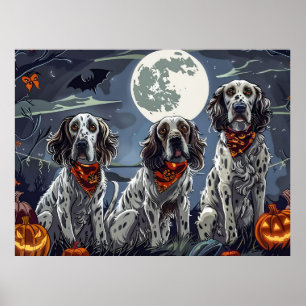 Póster English Setter Halloween Spooky
