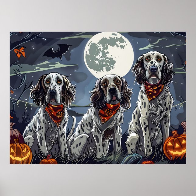 Póster English Setter Halloween Spooky (Frente)