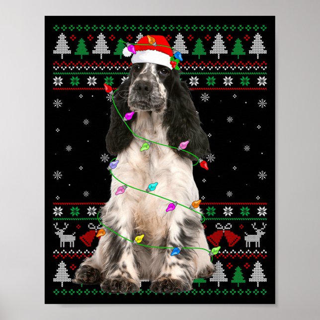 Póster English Springer Spaniel Dog Christmas Ugly Sweate (Frente)
