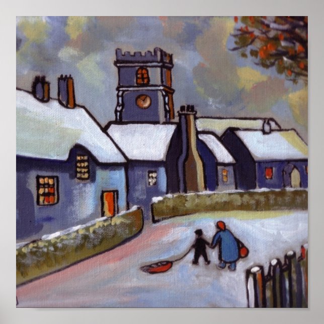 Póster English Village Snowscene (Frente)