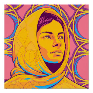 Póster Enigmatic Brazilian Woman in Vibrant Pop Art