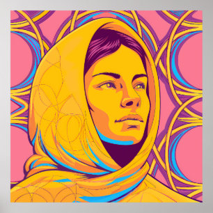 Póster Enigmatic Brazilian Woman in Vibrant Pop Art