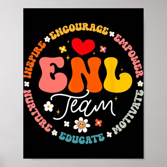Póster Enl Team Teacher English New Language Squad Crew  (Frente)