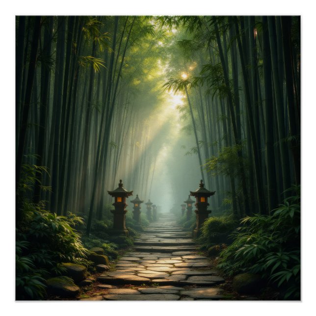 Póster Enlightened Path: The Bamboo Forest Sanctuary (Anverso)