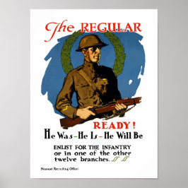 Póster Enlistarse Para La Infantería — WWI