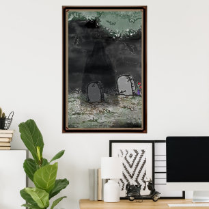 Póster enmarcado de foto de sombra espeluznante