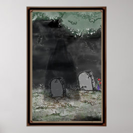 Póster enmarcado de foto de sombra espeluznante