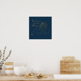 Poster enmarcado de líneas de arte elegante para m