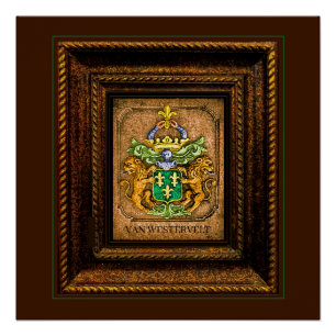 Póster Enmarcado del escudo de armas de la familia holand
