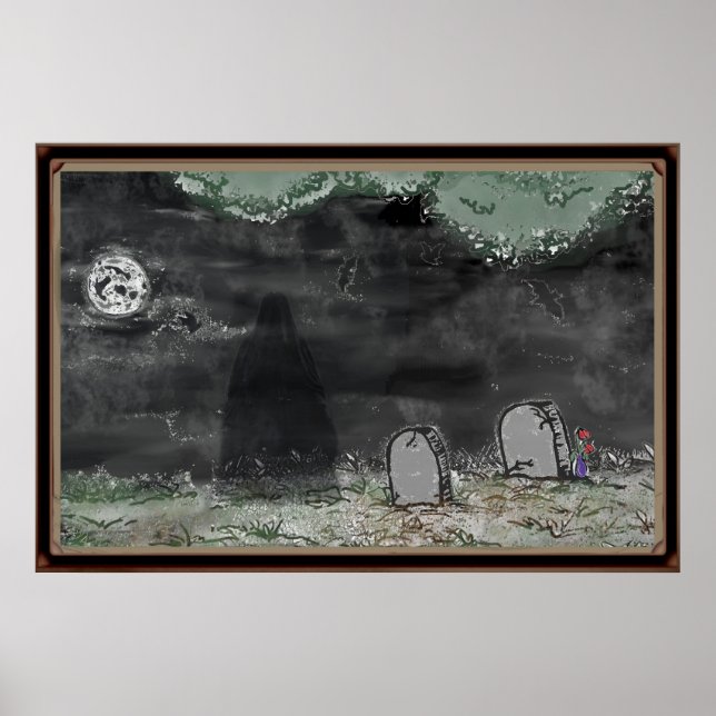 Póster enmarcado horizontal de foto de sombra espe (Frente)