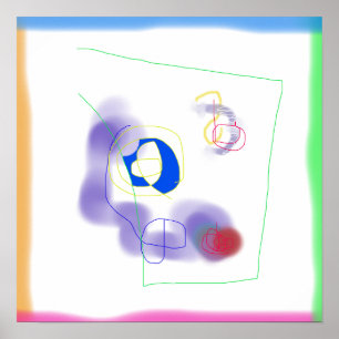 Póster Enmarcado por bordes multicolor