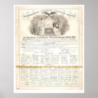 Póster Enmienda constitucional para abolir la esclavitud 