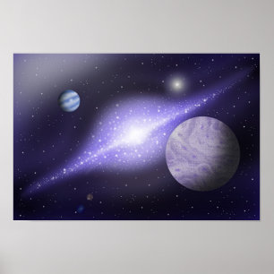 Póster Enorme galaxia. Armonía del espacio profundo