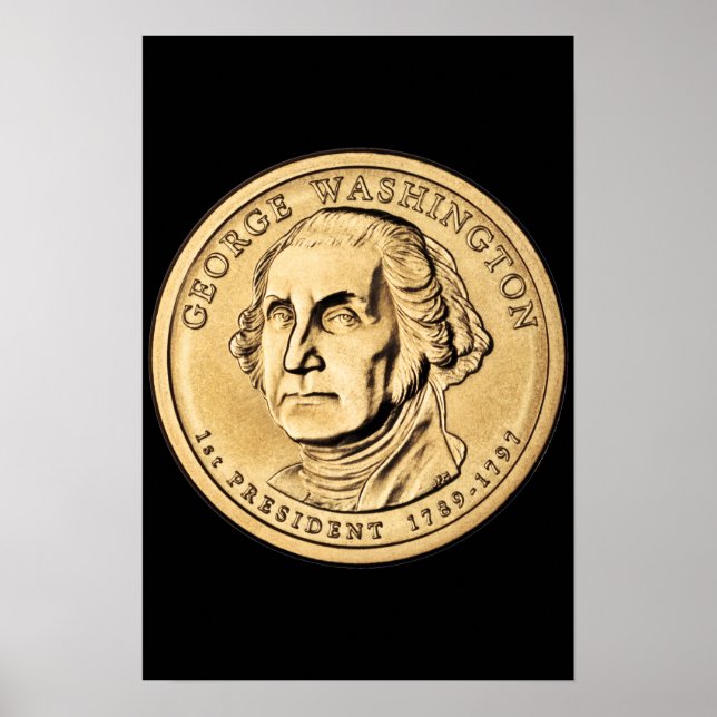 Póster Enorme moneda de oro de Washington (Frente)
