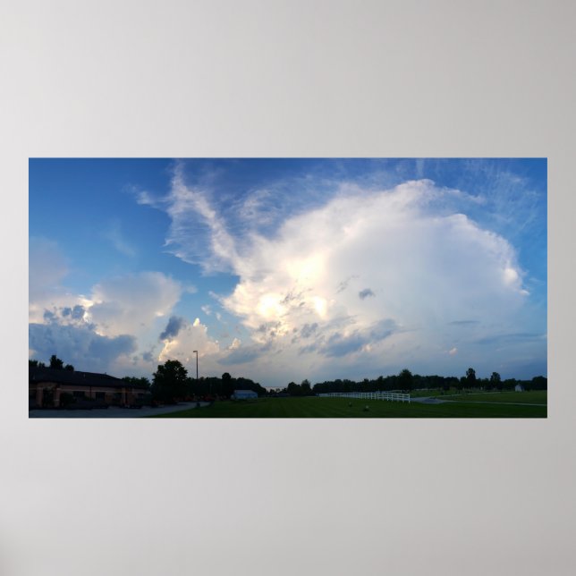 Póster Enorme nube vista desde un cementerio (Frente)