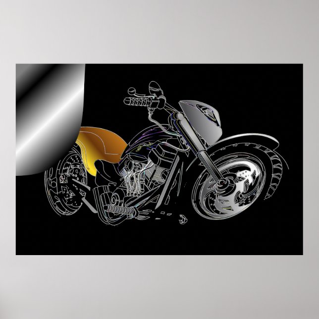 Póster Enorme Poster de motocicletas de Page Curl (Frente)