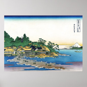 Póster Enoshima en la provincia de Sagami