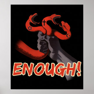 Póster ENOUGH!!! atheist poster