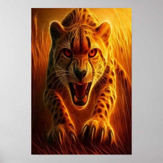 Póster Enraged Cheetah (Frente)