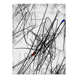 Póster Enredado – Arte abstracto gestual contemporáneo