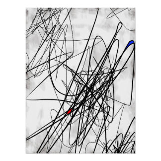 Póster Enredado – Arte abstracto gestual contemporáneo