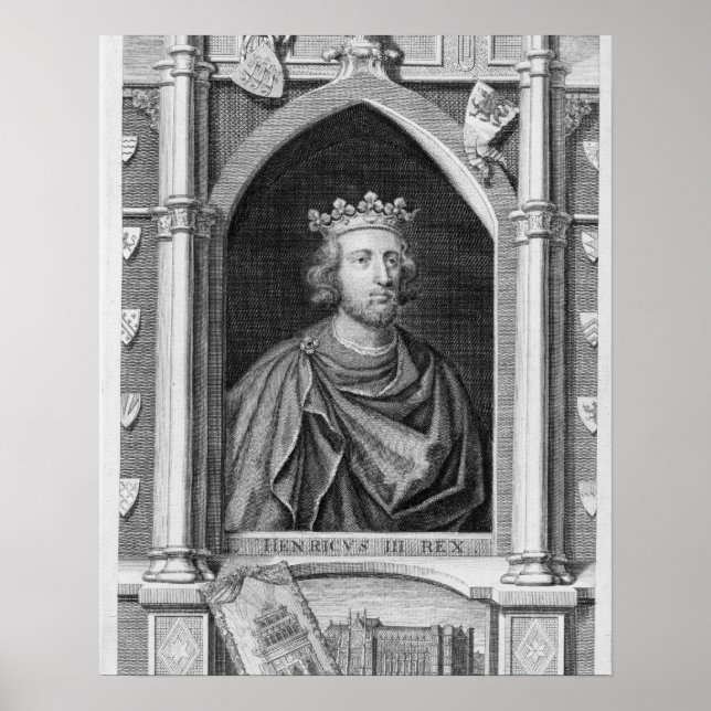 Póster Enrique III (1207-72) Rey de Inglaterra de 1216, e (Frente)
