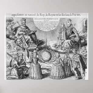 Póster Enrique IV con su familia, 1607