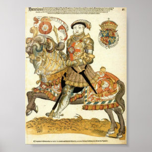 Póster Enrique VIII de Inglaterra a caballo