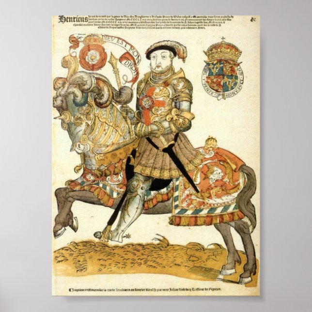 Póster Enrique VIII de Inglaterra a caballo (Frente)