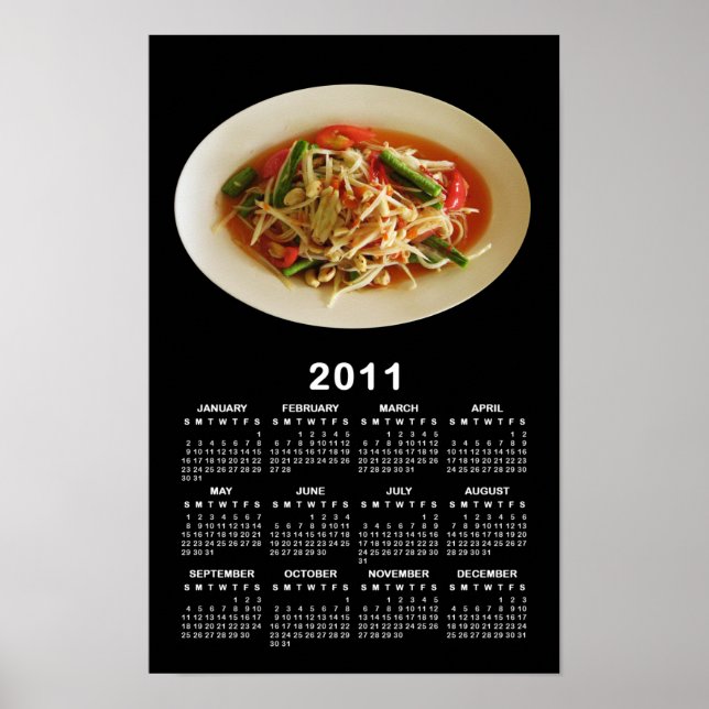 Póster Ensalada de Papaya picante [Som Tam] Calendario 20 (Frente)