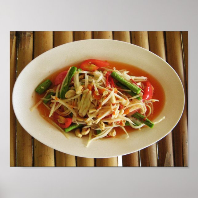 Póster Ensalada de Papaya picante [Som Tam] ... Comida la (Frente)