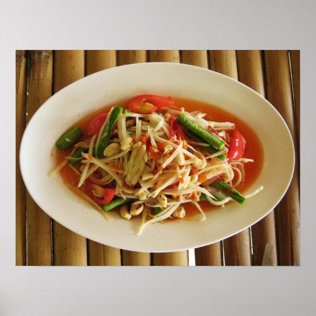 Póster Ensalada de Papaya picante [Som Tam] ... Comida la (Frente)