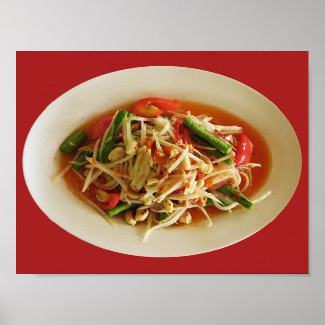 Póster Ensalada de Papaya picante [Som Tam] ... Comida la (Frente)