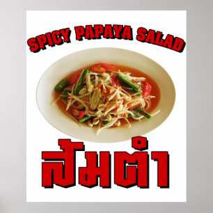 Póster Ensalada Picante de Papaya [Som Tam] ... Comida Ta