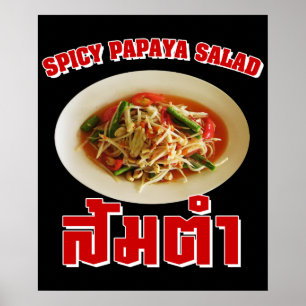 Póster Ensalada Picante de Papaya [Som Tam] ... Comida Ta