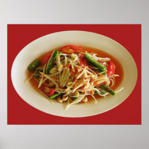 Póster Ensalada Picante de Papaya [Som Tam] ... Comida Ta