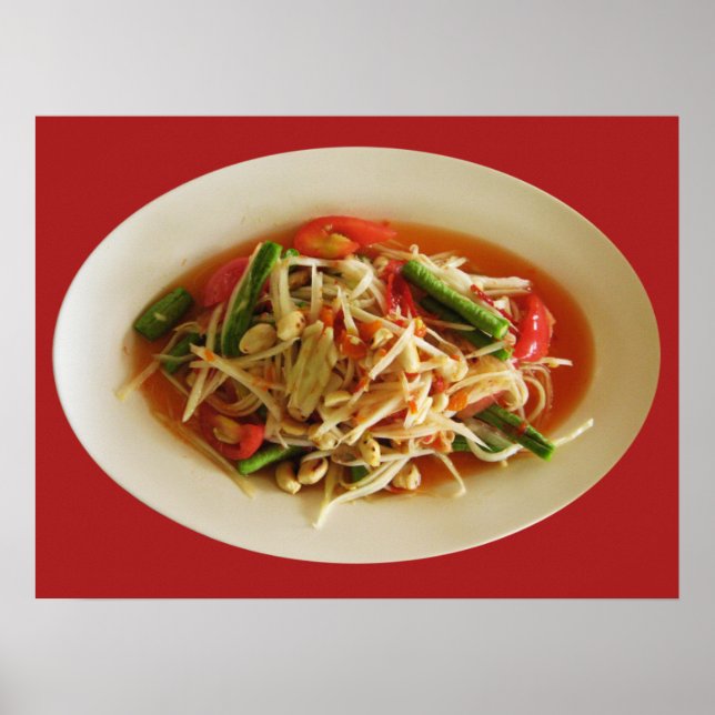 Póster Ensalada Picante de Papaya [Som Tam] ... Comida Ta (Frente)