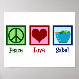 Póster Ensaladas de Paz Amor Bar de Ensaladas Lindo